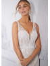Enchanting Ivory Lace Open Back Wedding Dress Enchanting Ivory Lace Open Back Wedding Dress